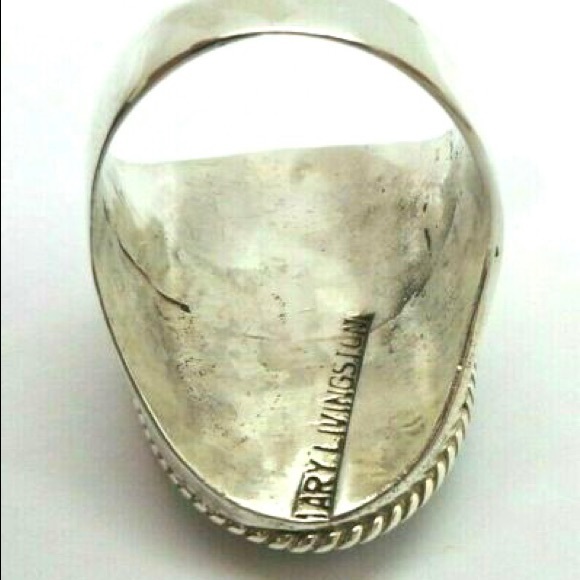 .925 SILVER MARY LIVINGSTON TURQUOISE PEARL Ring - Picture 7 of 9